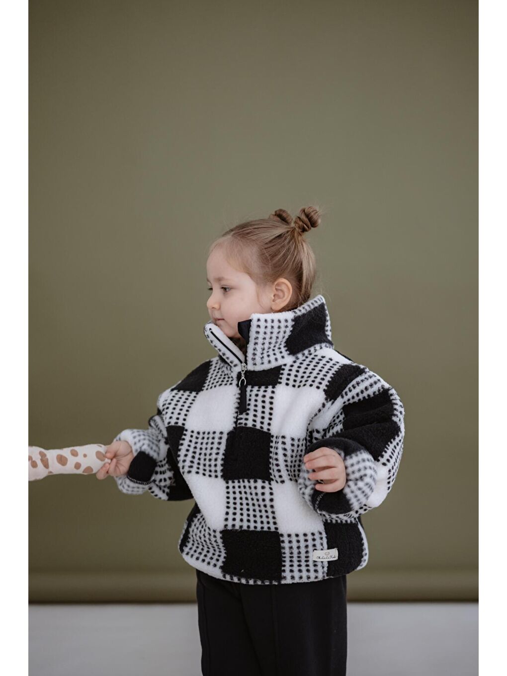 Lacivert Kareli Yarım Fermuarlı Wellsoft Çocuk Mont 1-6 Yaş-7