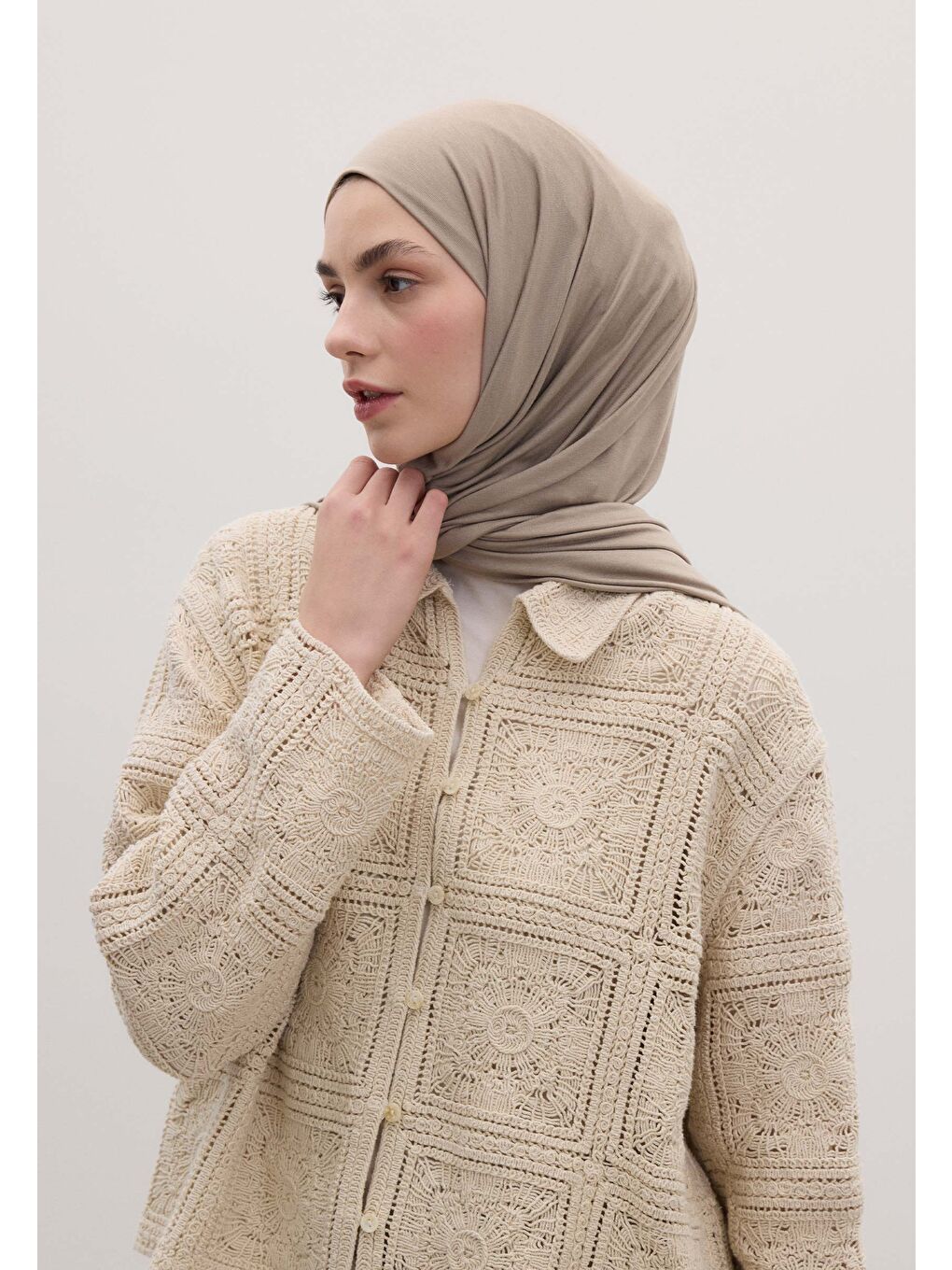 Bambu Penye Şal Naturel Bej