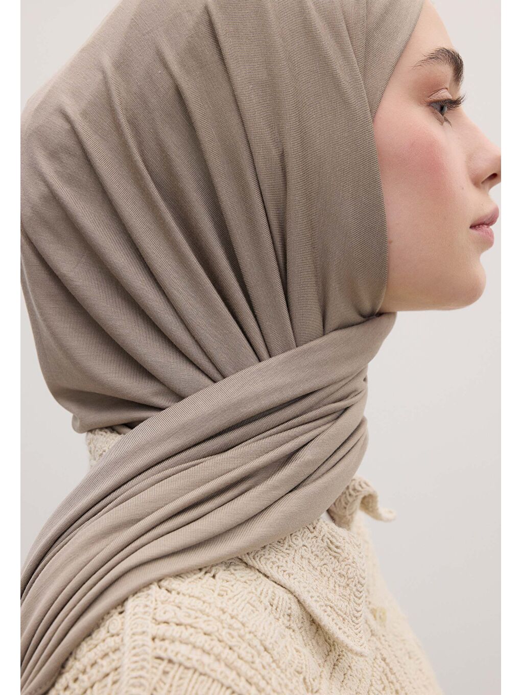 Bambu Penye Şal Naturel Bej-2