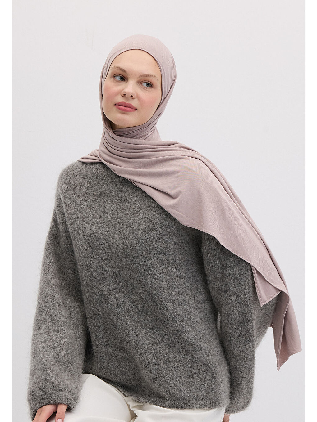 Pembe Bambu Penye Şal Gülpembe-2