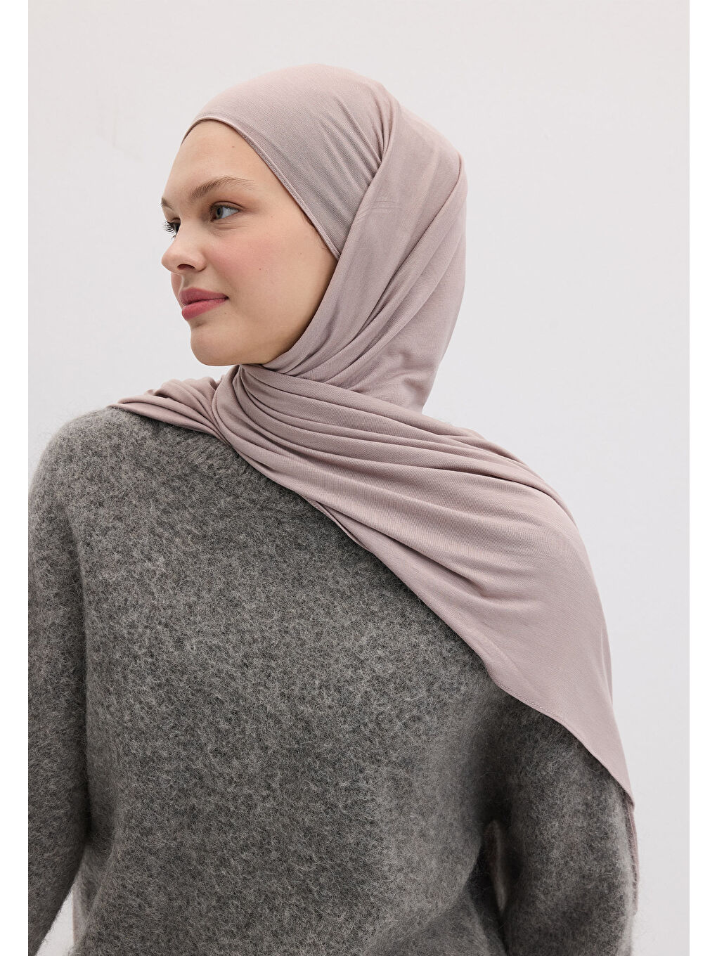 Pembe Bambu Penye Şal Gülpembe-3