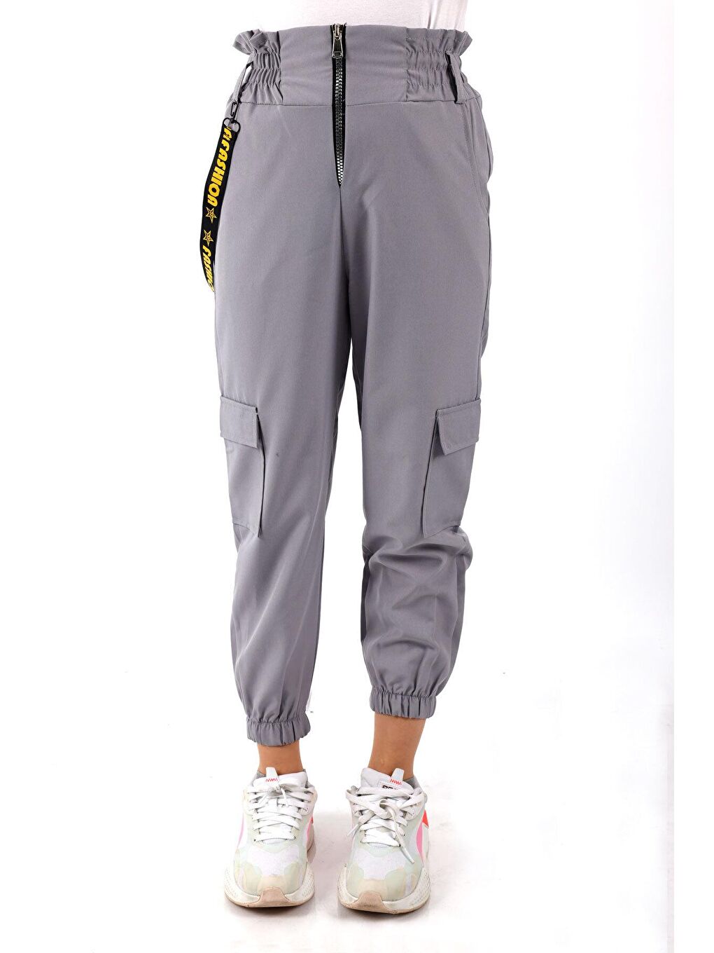 Pengai Koyu Gri Kız Çocuk Jogger Gabardin Pantolon 13844