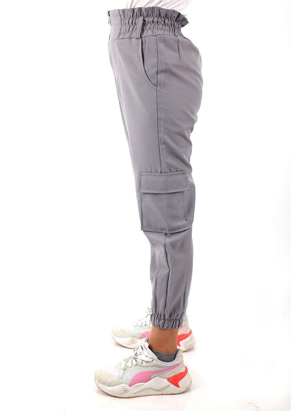 Pengai Koyu Gri Kız Çocuk Jogger Gabardin Pantolon 13844 - 1