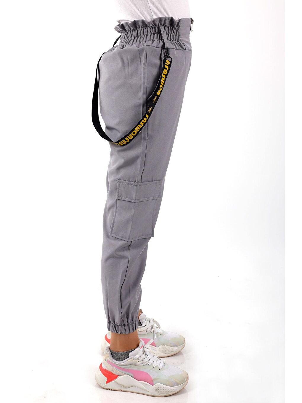 Pengai Koyu Gri Kız Çocuk Jogger Gabardin Pantolon 13844 - 2