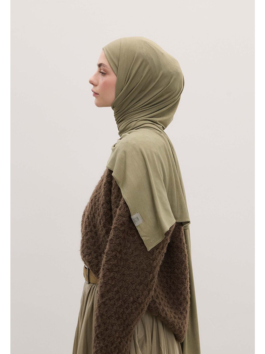 Bambu Penye Şal Haki-2