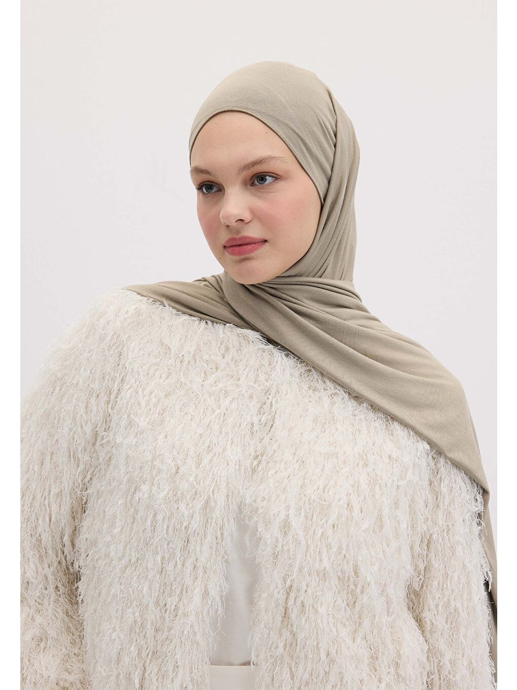 Bambu Penye Şal Sıcak Gri-3