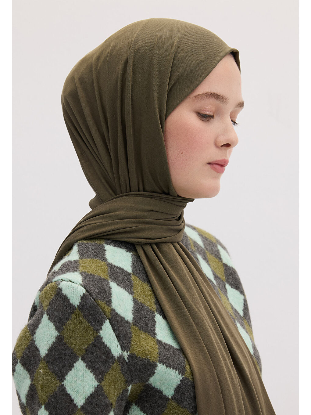 Gri Bambu Penye Şal Kül-1