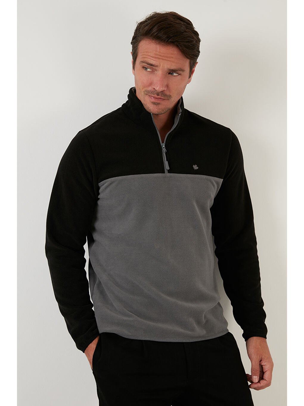 Siyah Regular Fit Anti-Pilling Tüylenme Yapmayan Dik Yaka Şardonlu 2'li Paket Polar 5906016S2-1