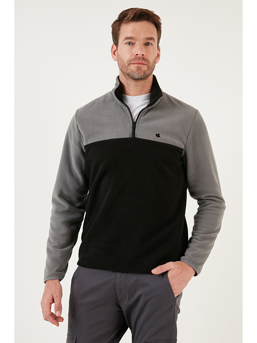 Siyah Regular Fit Anti-Pilling Tüylenme Yapmayan Dik Yaka Şardonlu 2'li Paket Polar 5906016S2-2