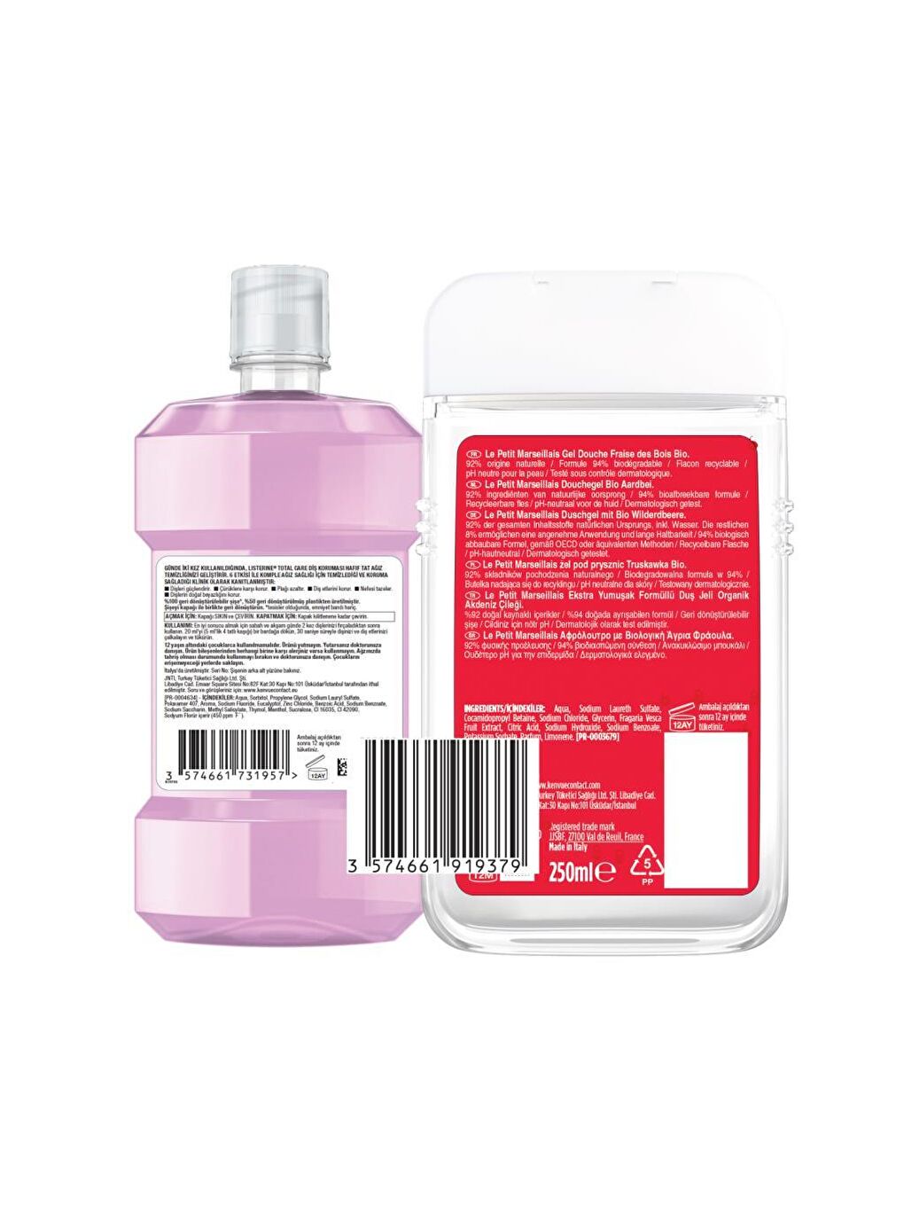 Total Care Hafif Tat Alkolsüz 250 ml + Le Petit Marseillais Çilek 250 ml-1