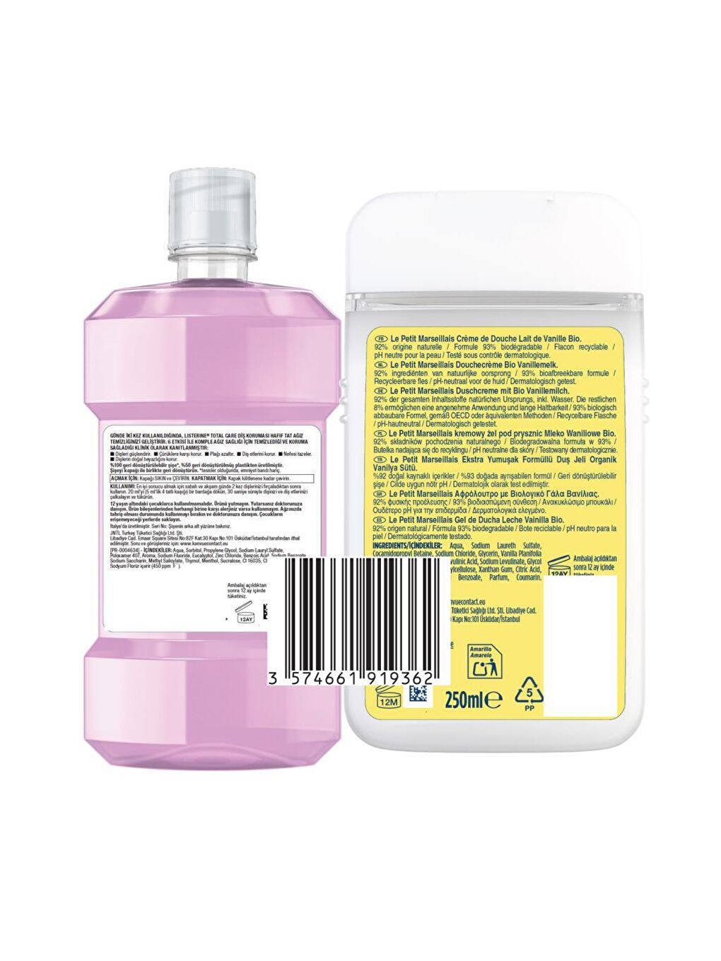 Total Care Hafif Tat Alkolsüz 250 ml + Le Petit Marseillais Vanilya 250 ml-1