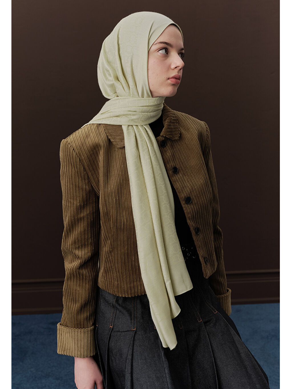 Premıum Yünlü Düz Şal Soft Yeşil-3