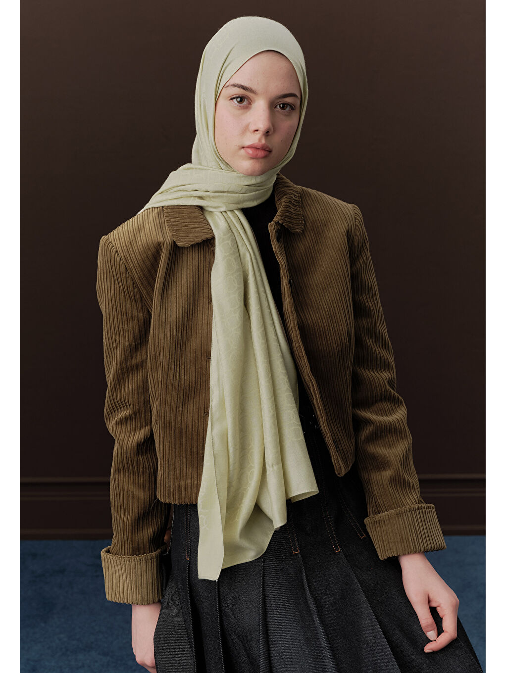 Premıum Yünlü Düz Şal Soft Yeşil-4