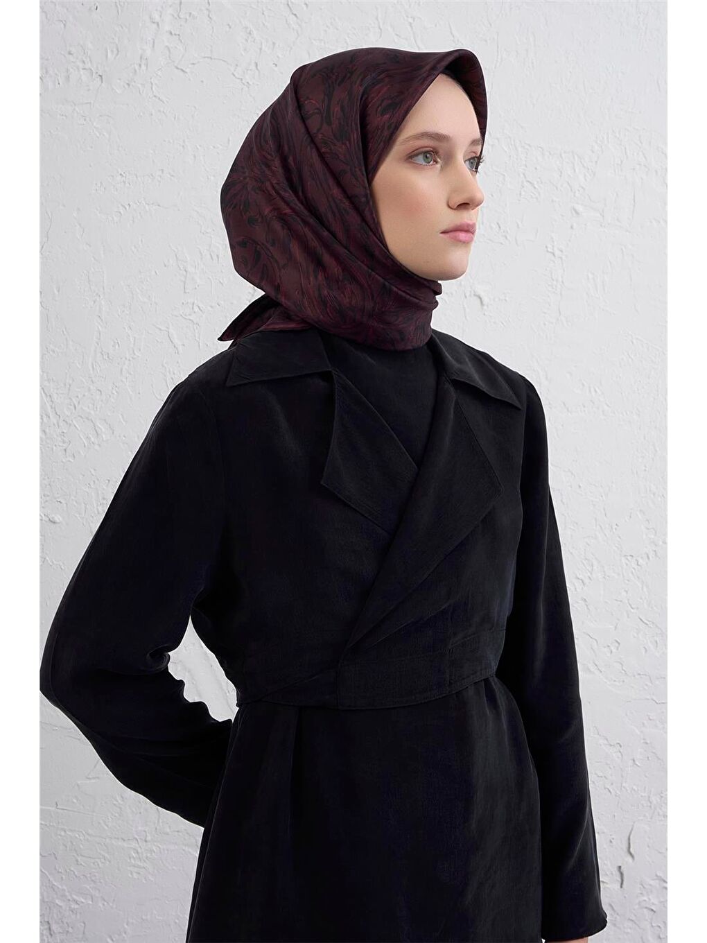 Bordo Saf İpek Sura Eşarp 9431D 53