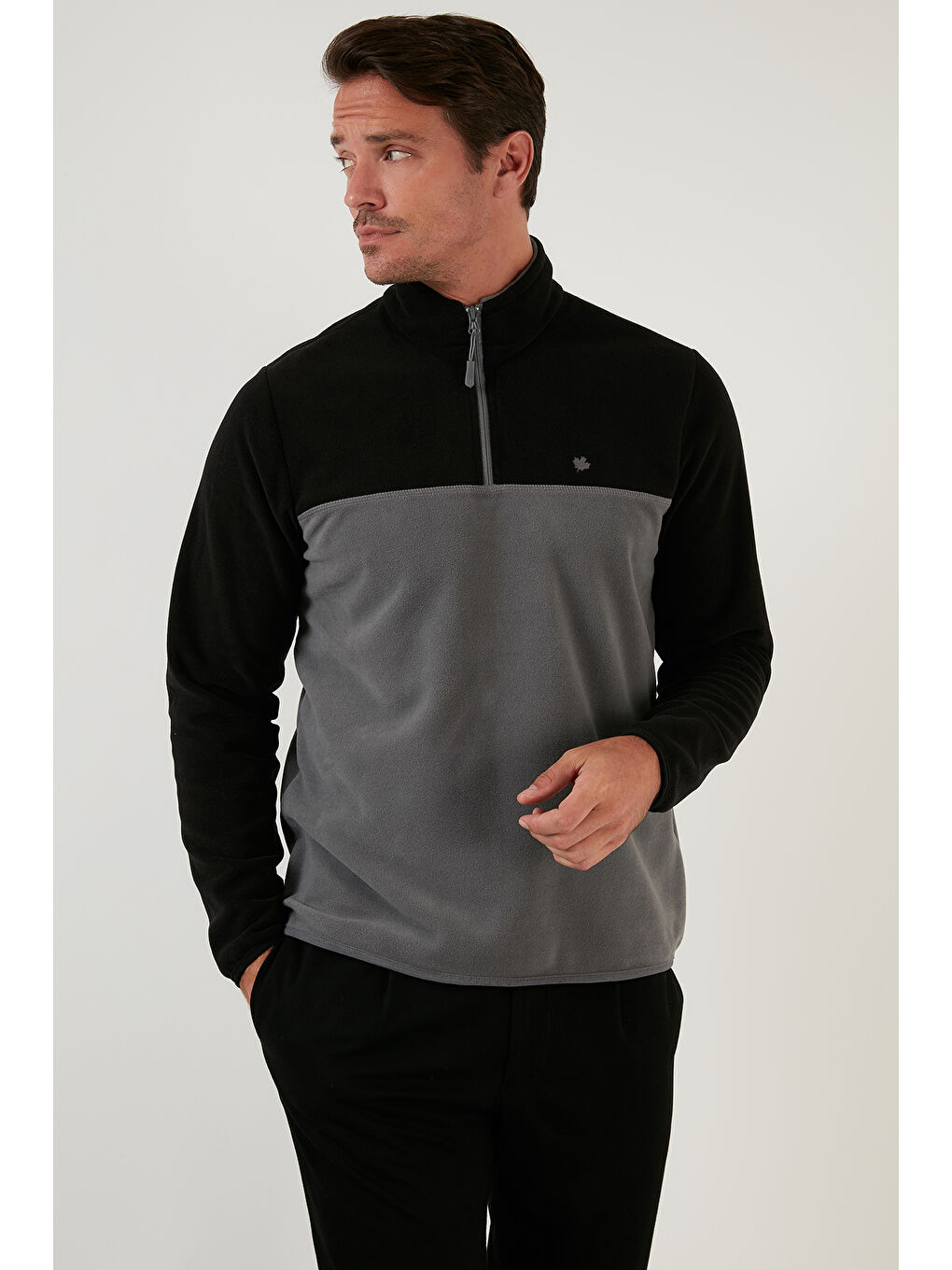 Haki Regular Fit Anti-Pilling Tüylenme Yapmayan Dik Yaka Şardonlu 2'li Paket Polar 5906016S2-1