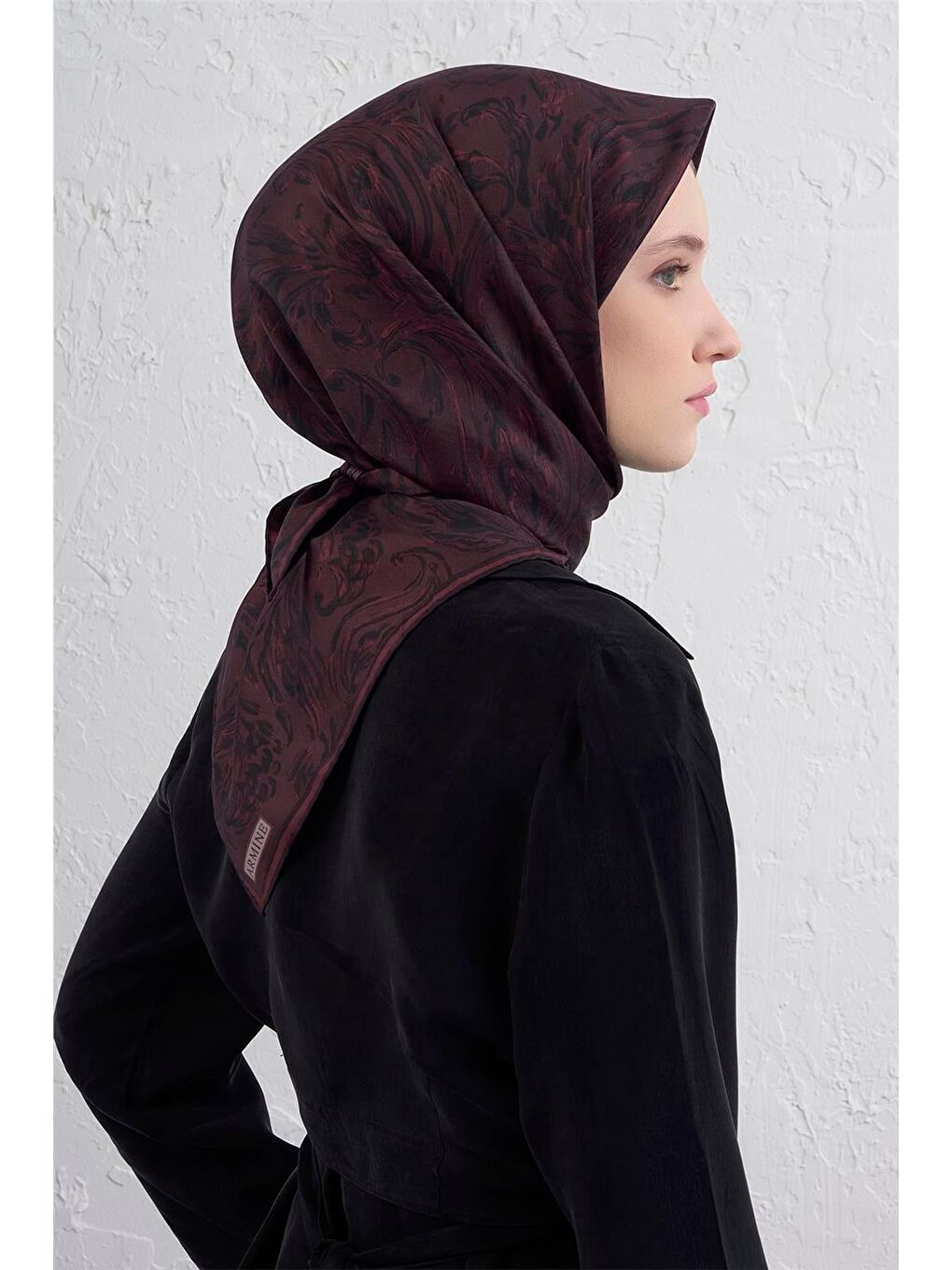 Bordo Saf İpek Sura Eşarp 9431D 53-3