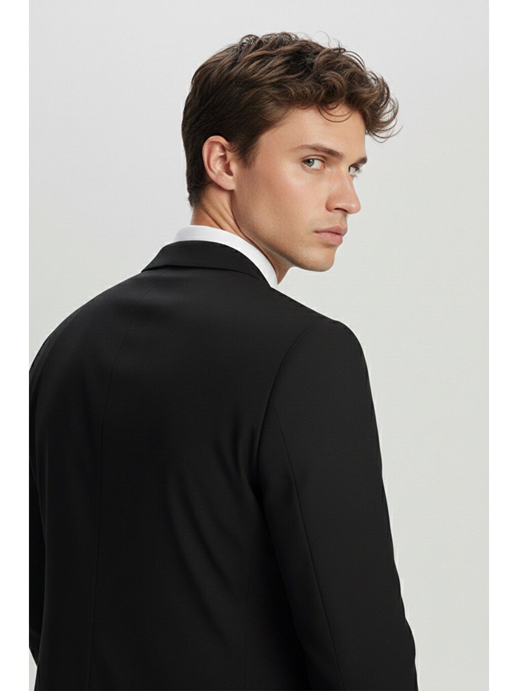 Siyah Casual Erkek Takım Elbise-3