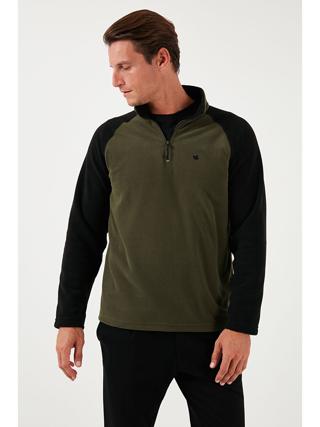 Gri Slim Fit Yarım Fermuarlı Kışlık Şardonlu 2'li Paket Polar 5906055S2-1