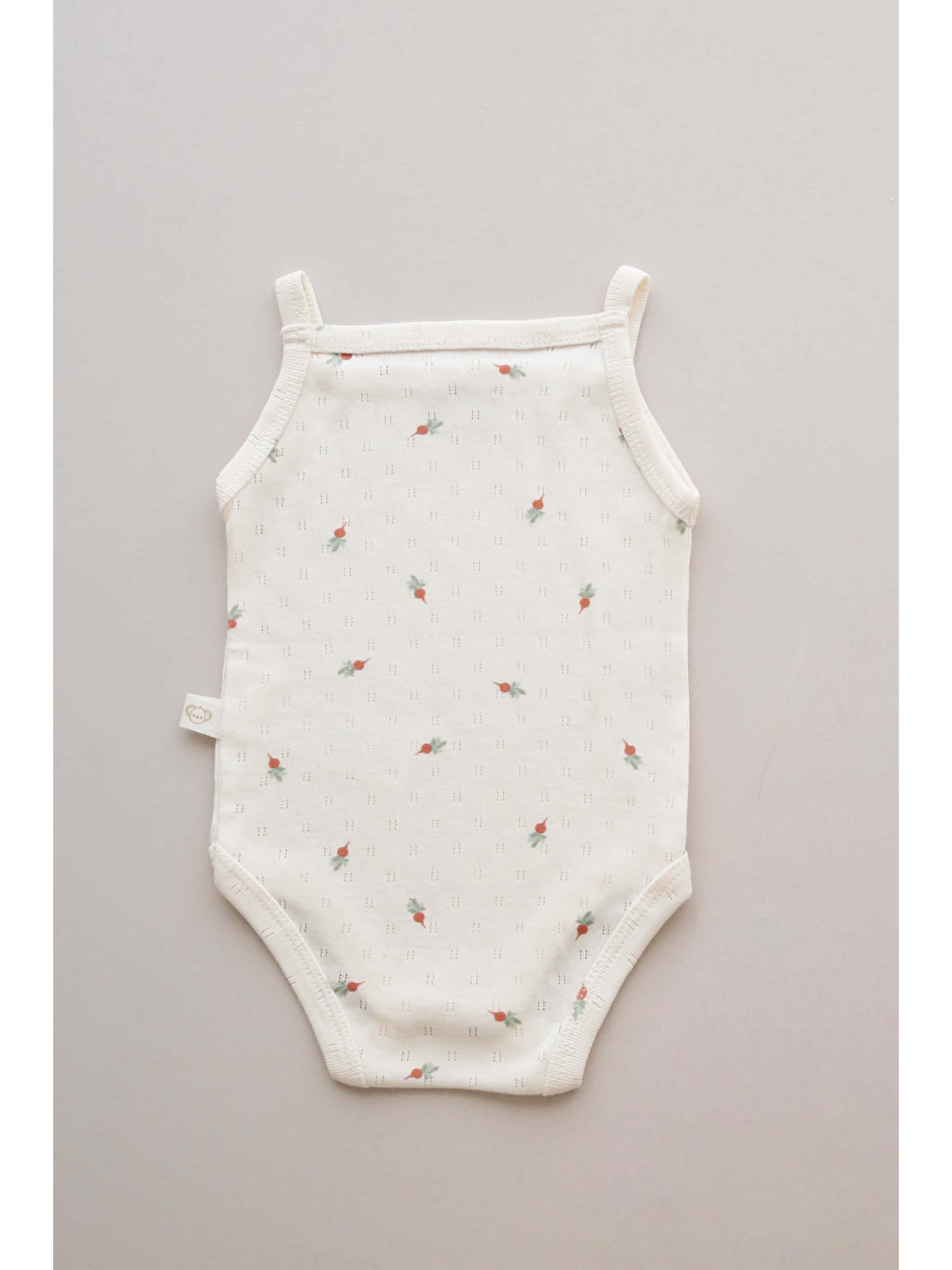 Kırmızı Turp Baskılı İp Askılı Bebek Body-3
