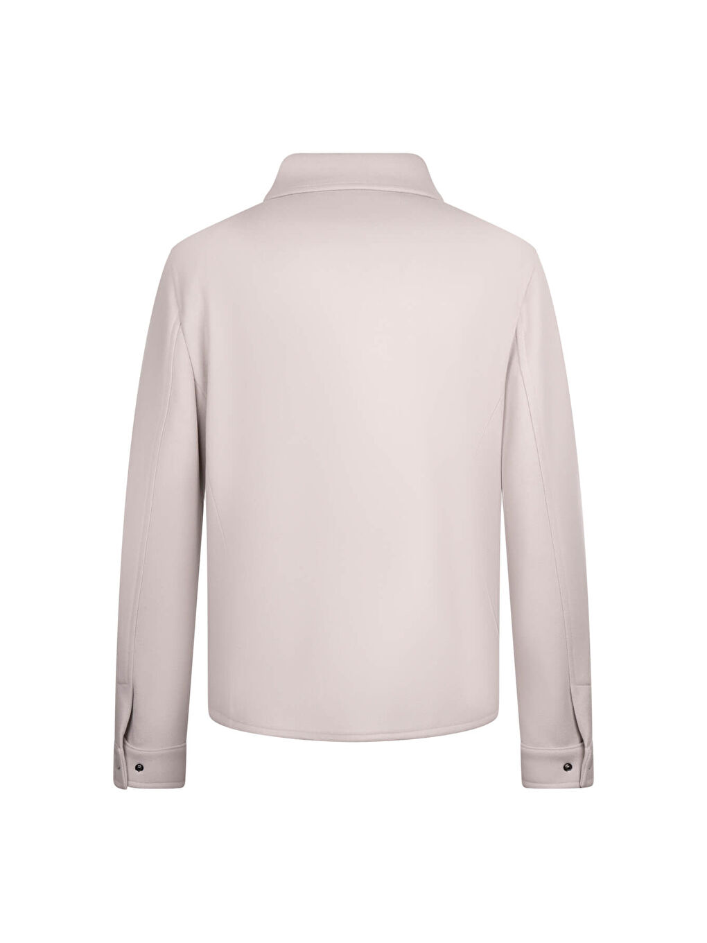 Bej Taş Regular Fit Bebe Yaka Yünlü Kaşe Mont-1