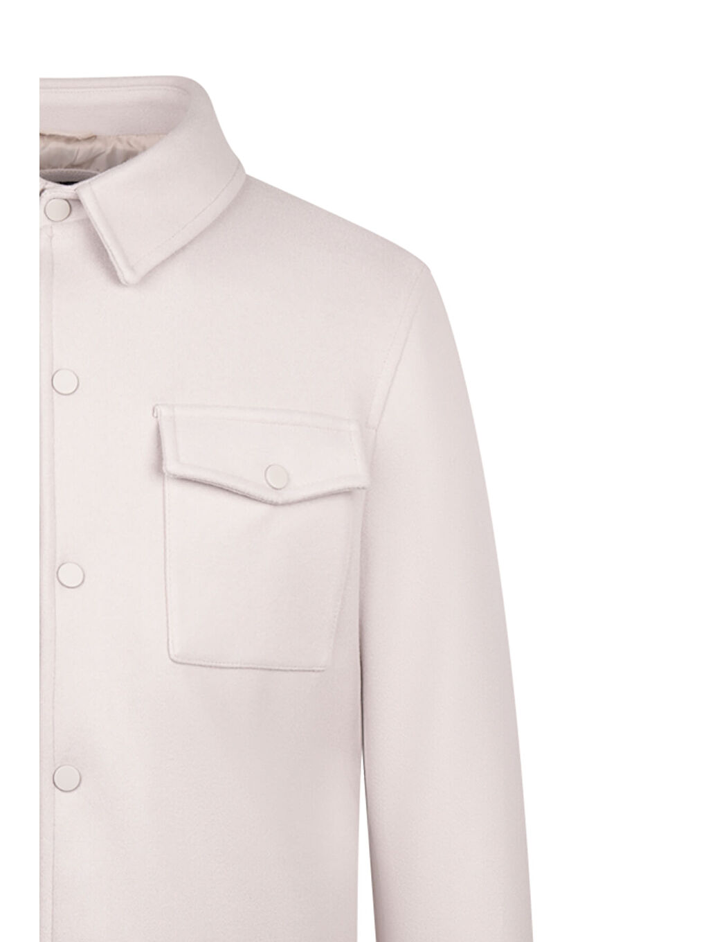 Bej Taş Regular Fit Bebe Yaka Yünlü Kaşe Mont-2