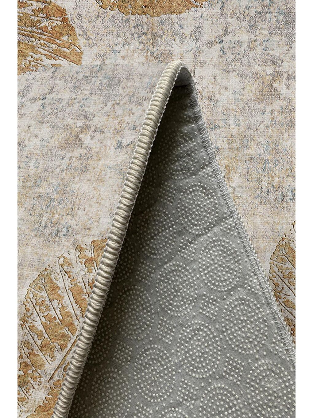 Bej Özel Tasarım, Kaymaz Taban, İnce, Yıkanabilir, Modern Halı WOOKECE1442 160x230-5