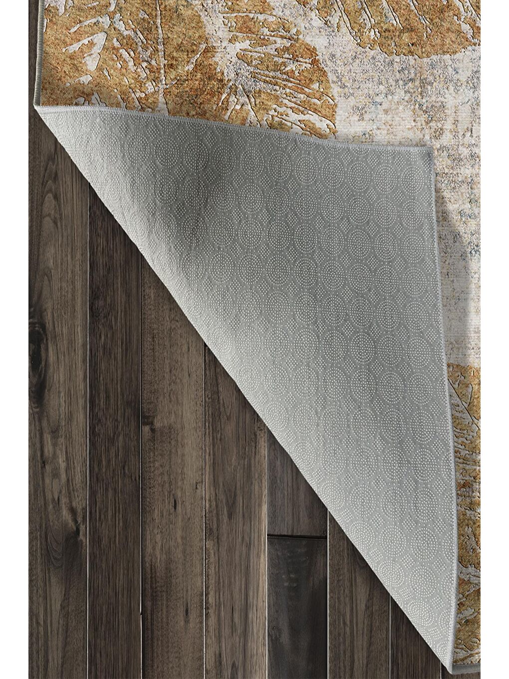 Bej Özel Tasarım, Kaymaz Taban, İnce, Yıkanabilir, Modern Halı WOOKECE1442 160x230-6