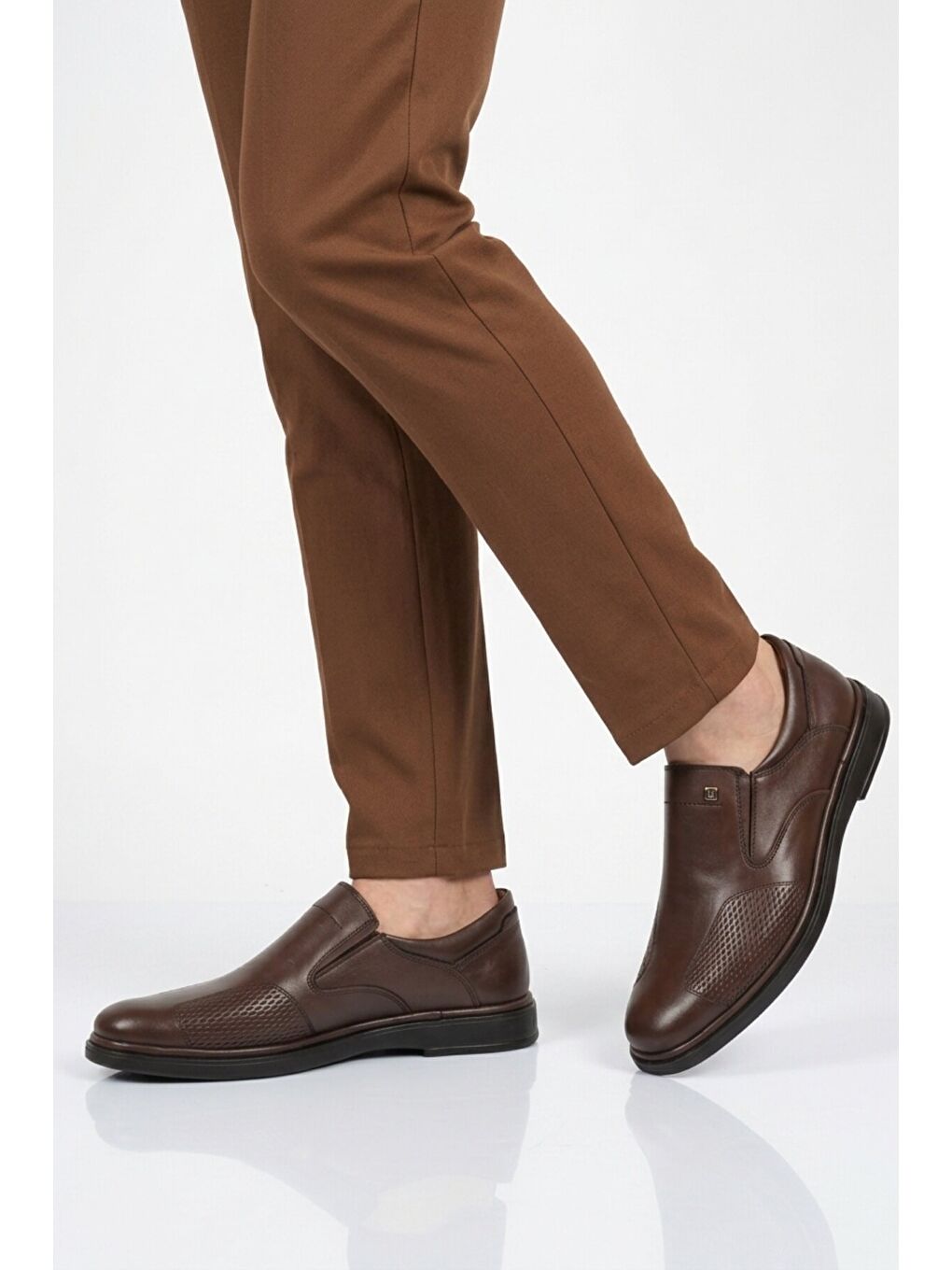 Kahverengi Kahve Hakiki Deri Erkek Casual Ayakkabı 320 M-1