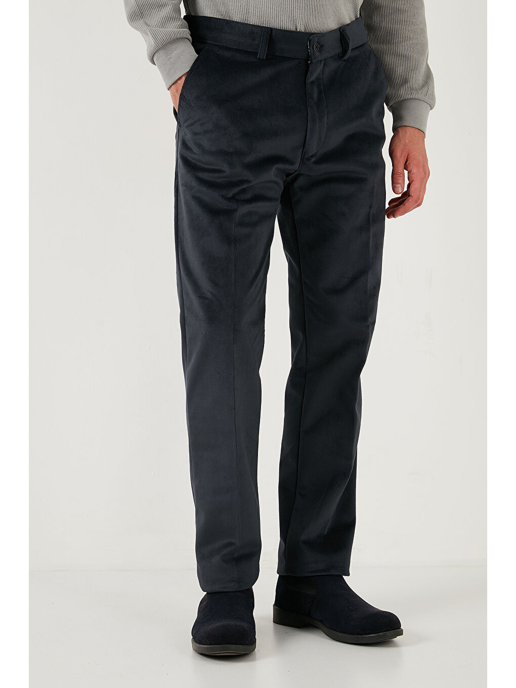 Kahverengi Normal Bel Regular Fit Düz Paça 2'li Paket Kadife Pantolon 645MERLINS2-1