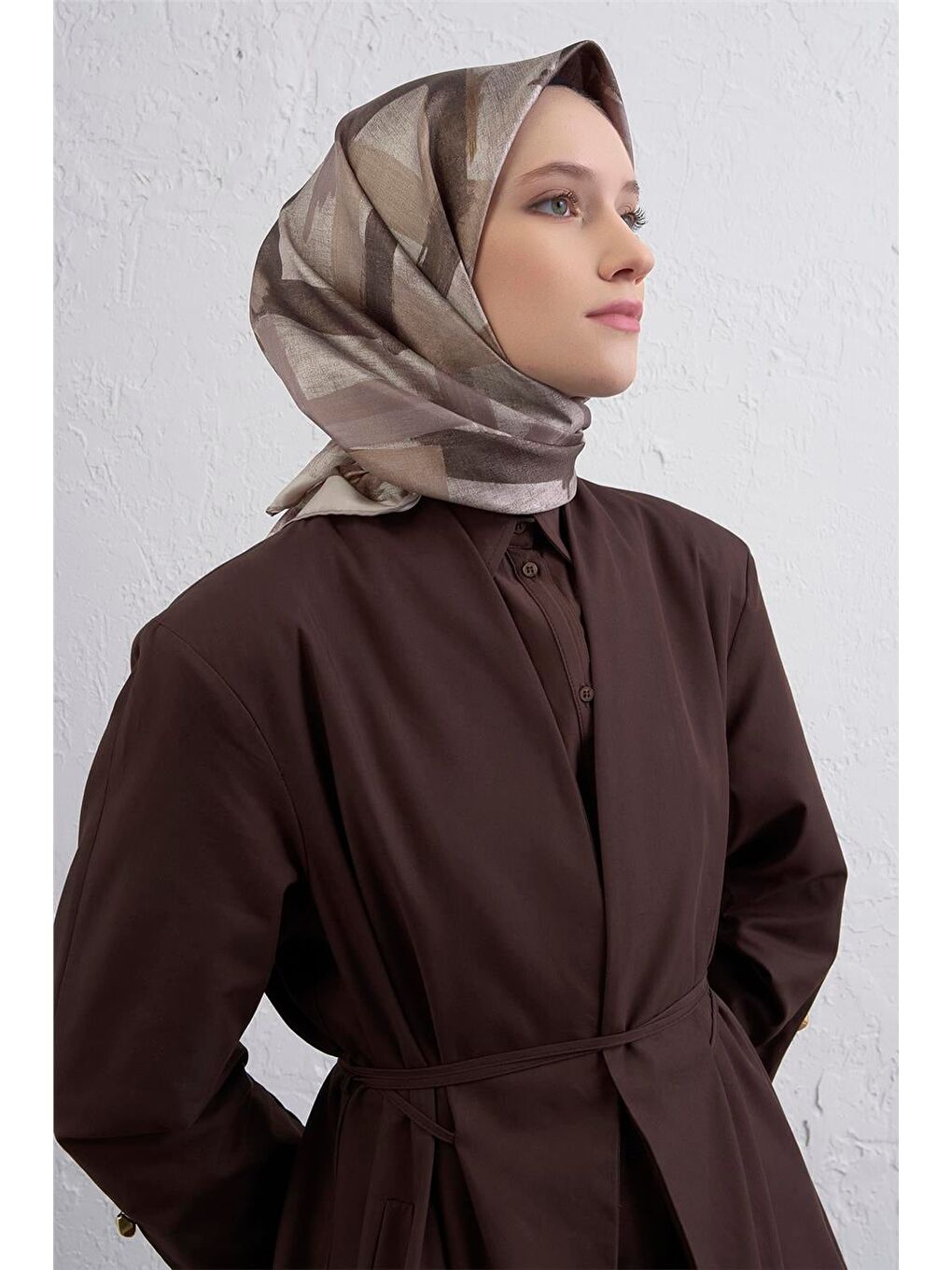 Bej Saf İpek Sura Eşarp 9413D 07