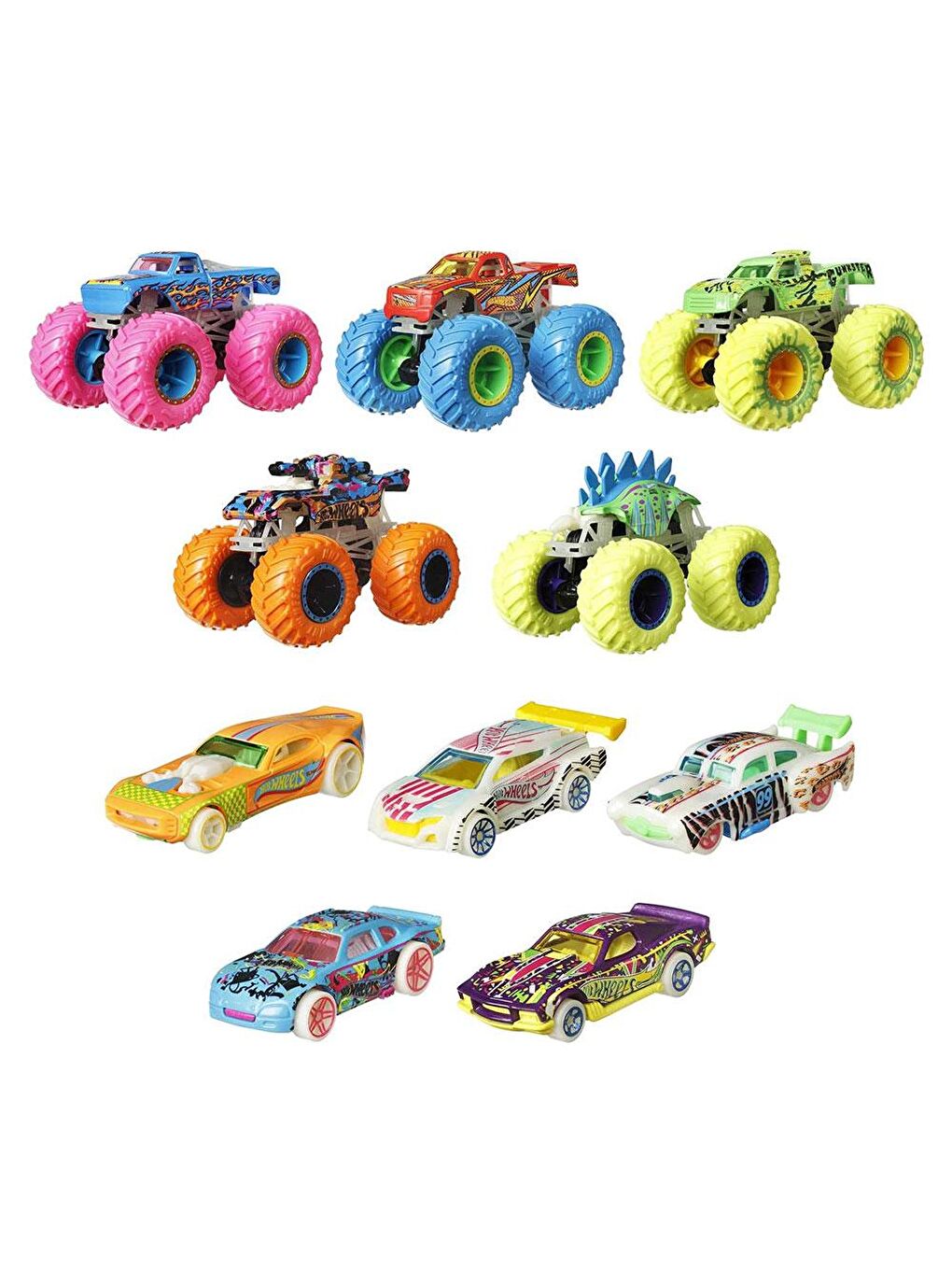 Hot Wheels Renksiz Hot Wheels Monster Trucks Karanlıkta Parlayan Araçlar Paketi - 1