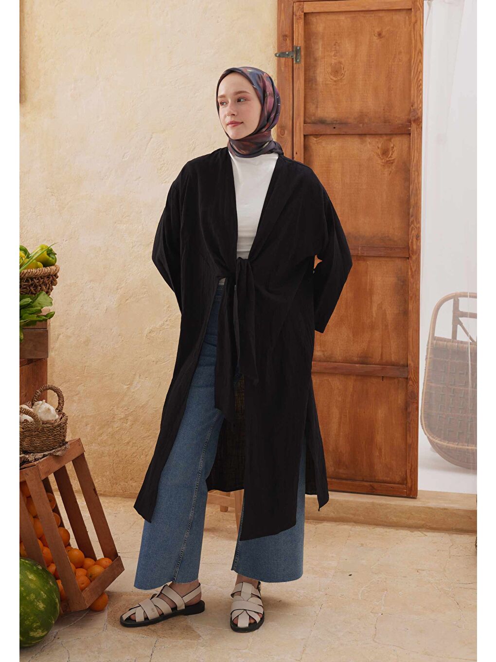 Dark Garden Desen Pamuk İpek Eşarp Mürdüm