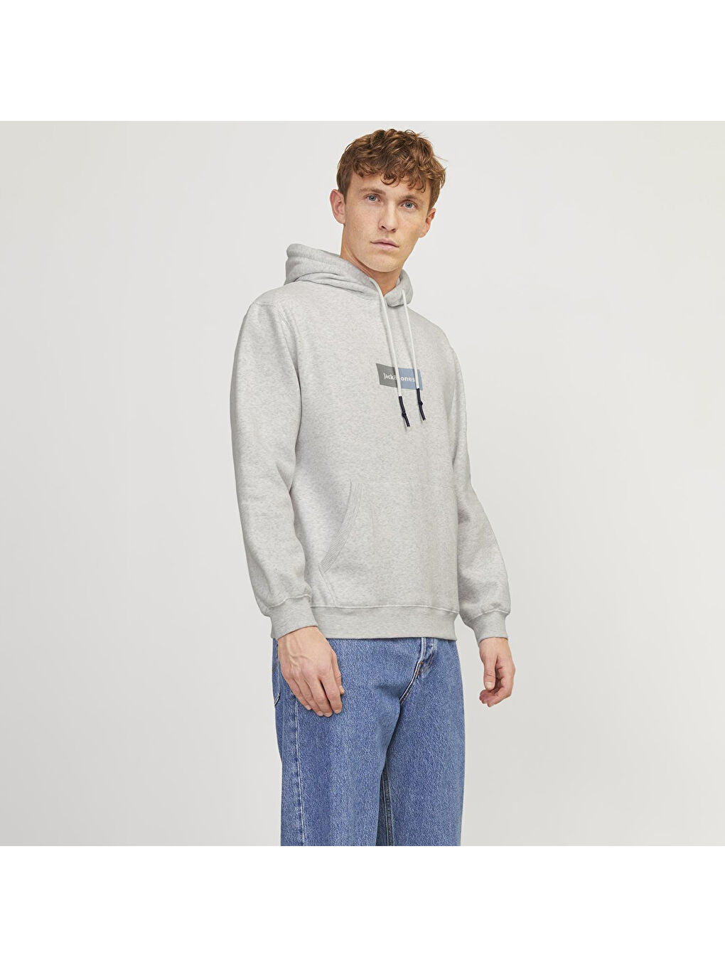 Jack & Jones Hood Bronx Rectangle Erkek Beyaz Kapüşonlu Sweatshirt