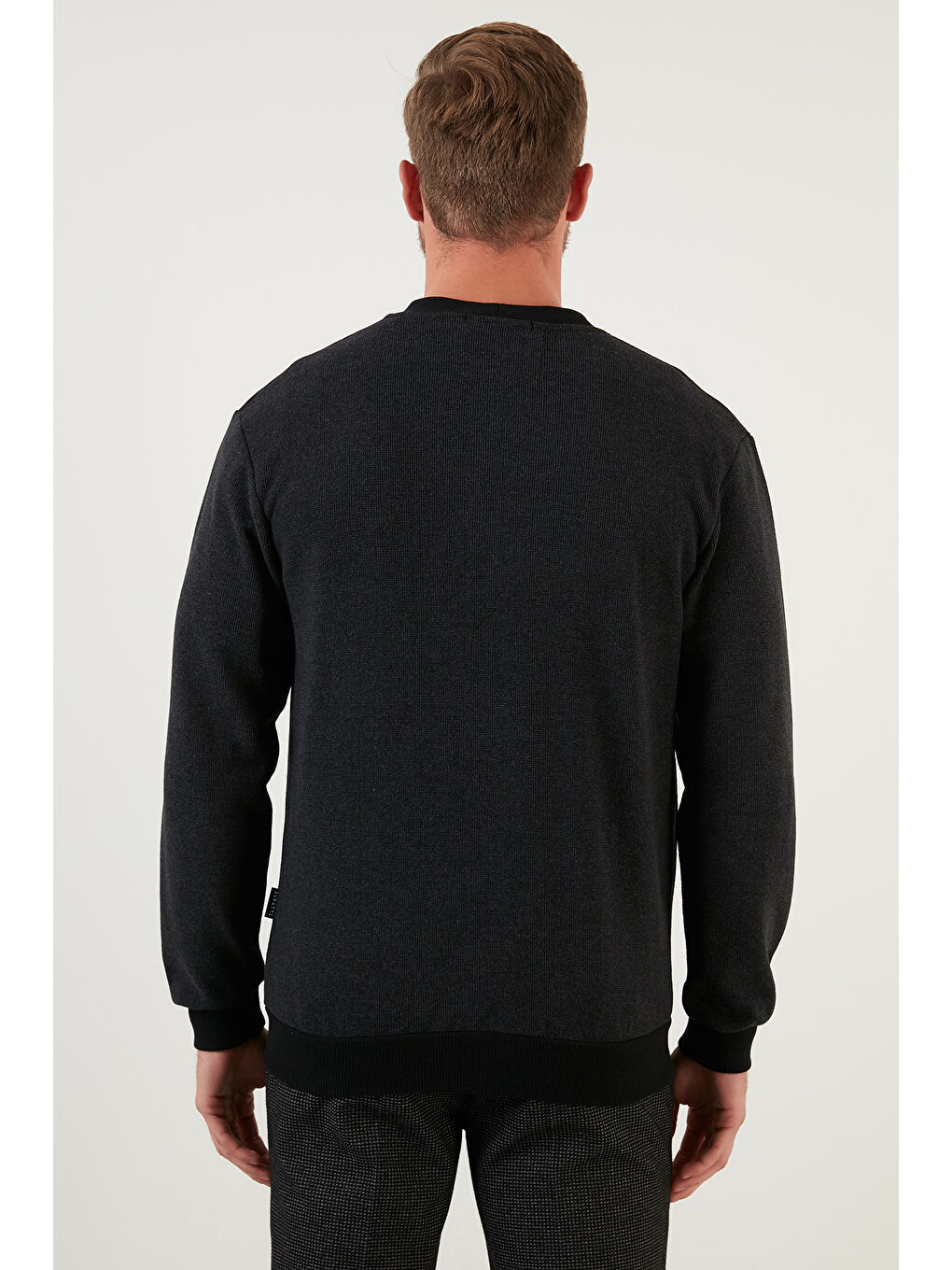 Antrasit Pamuklu Regular Fit Düğmeli V Yaka 2'li Paket Hırka 456205S2-3