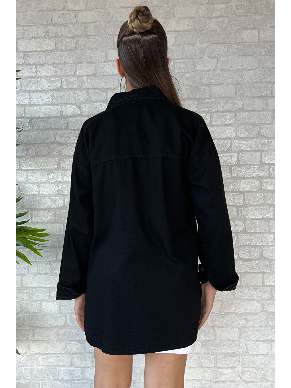 Siyah Çift Cepli Jean Ceket-2