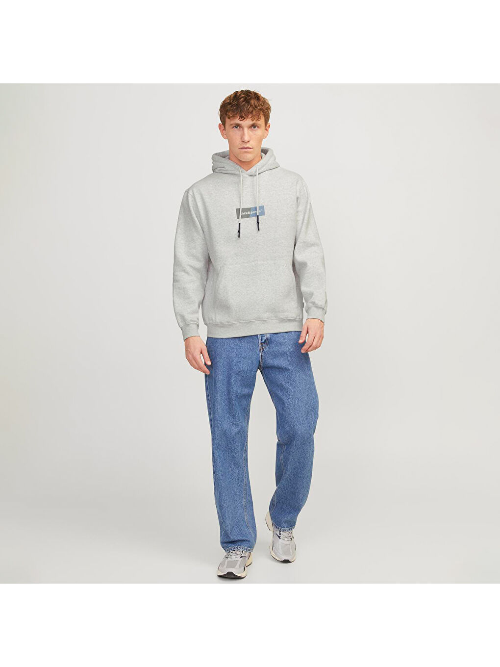 Jack & Jones Hood Bronx Rectangle Erkek Beyaz Kapüşonlu Sweatshirt - 3