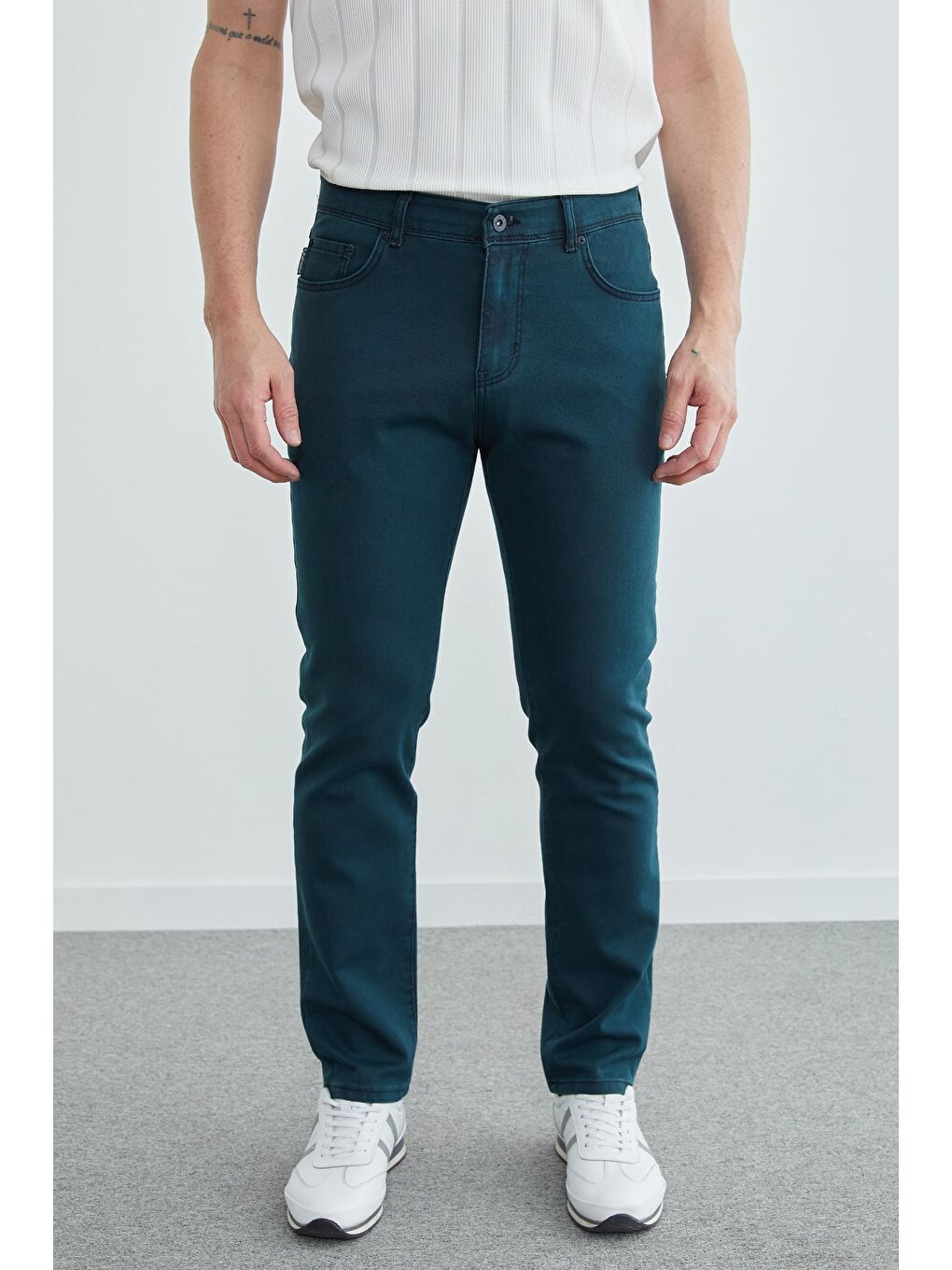 İndigo Büyük Beden Regular Fit Normal Bel Jean-1