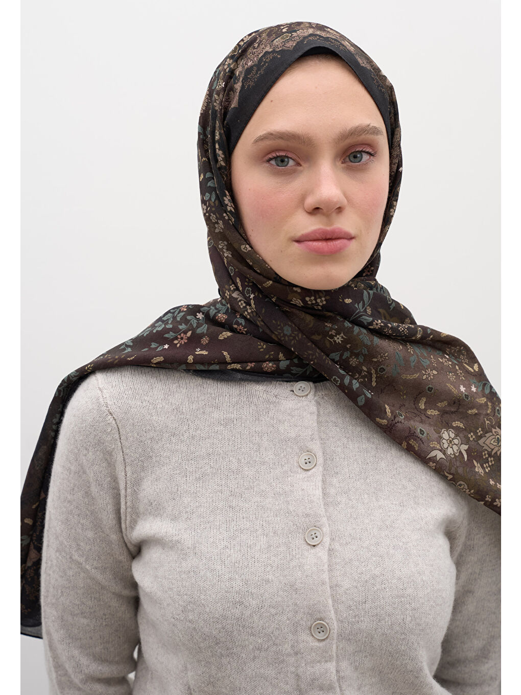 Cerıse Desen Şal Siyah-2