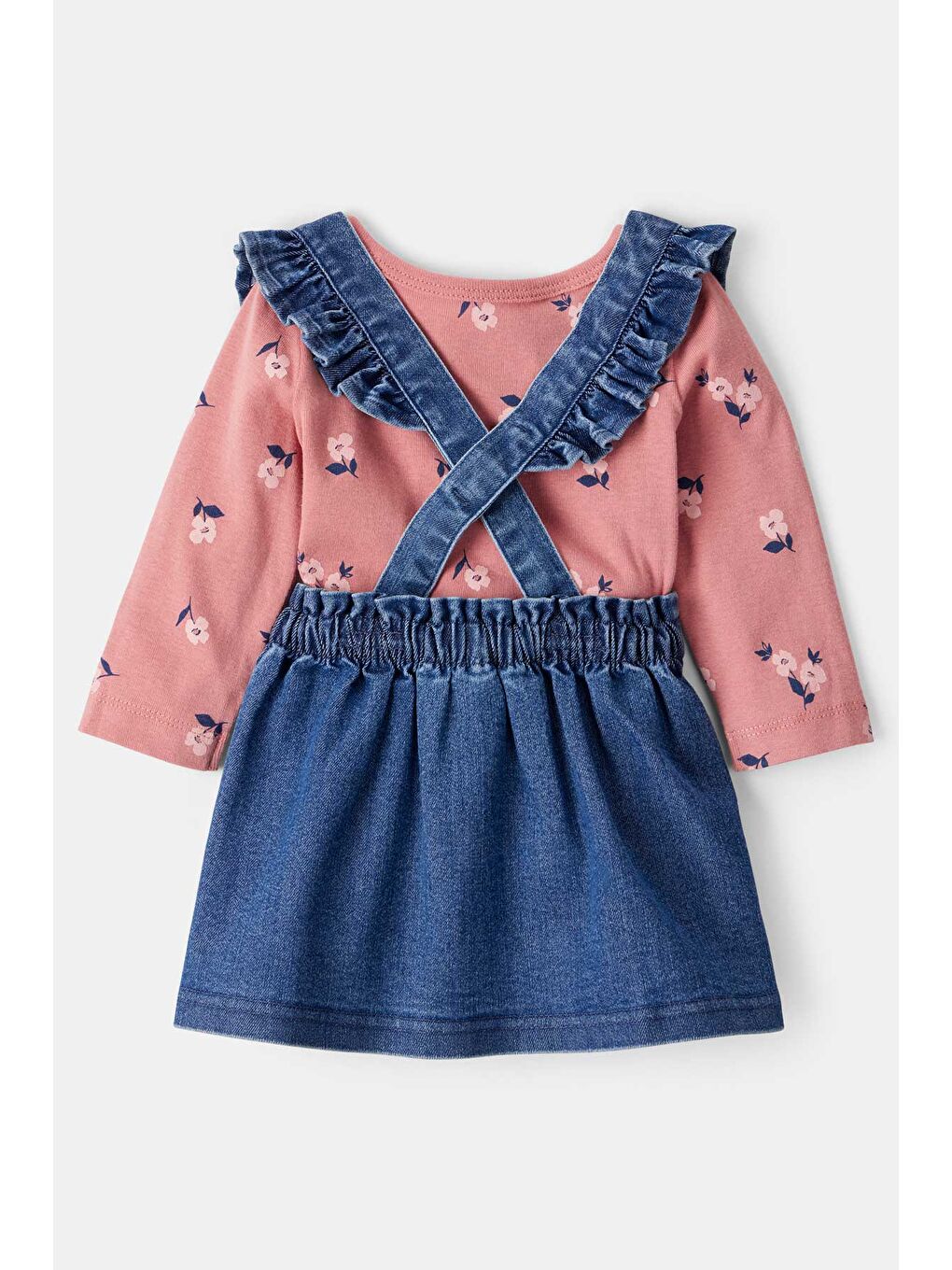 Kız Bebek Mavi Salopet Set-1