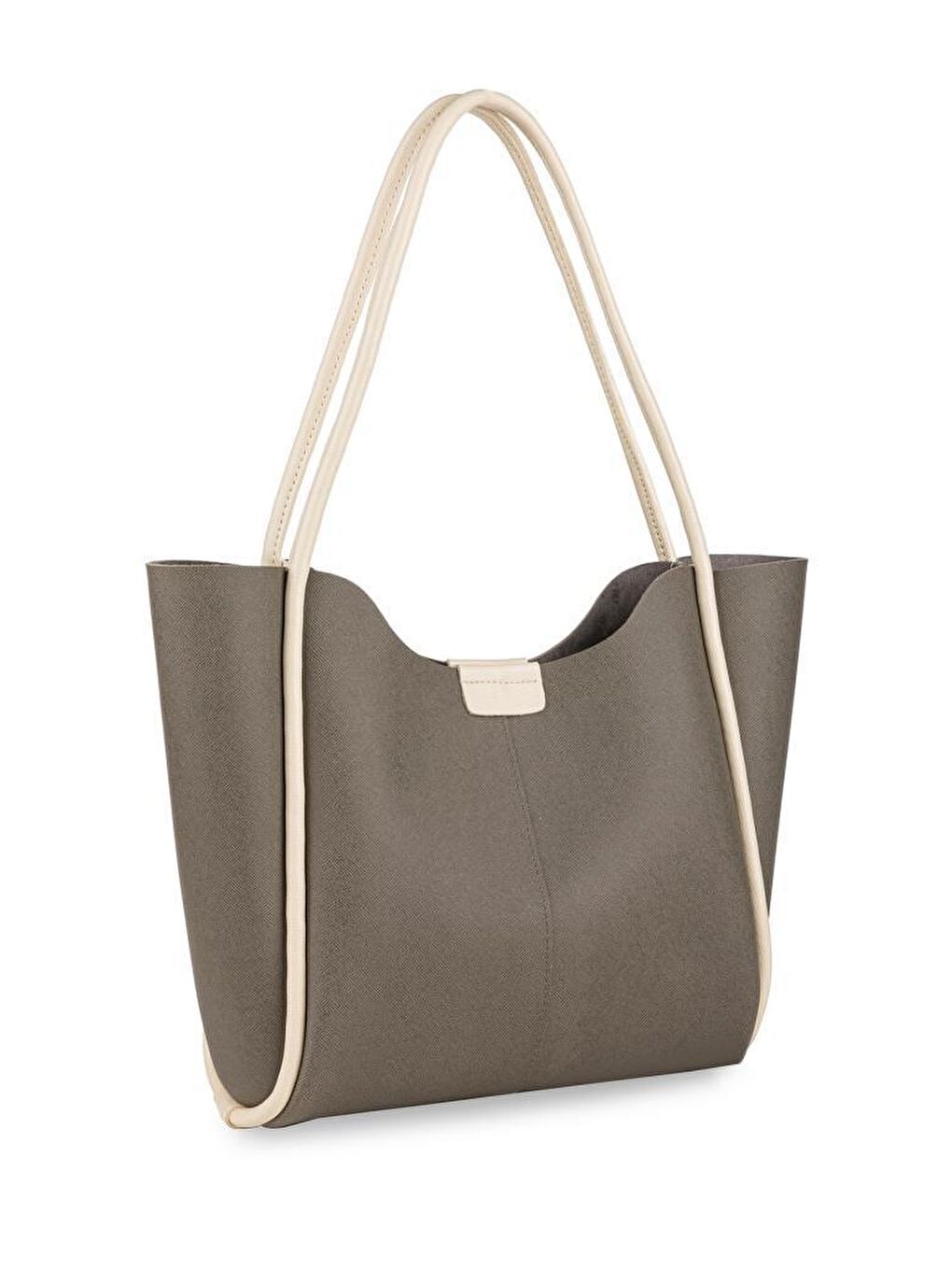 Gri Tote Büyük Boy Kadın El ve Omuz Çantası