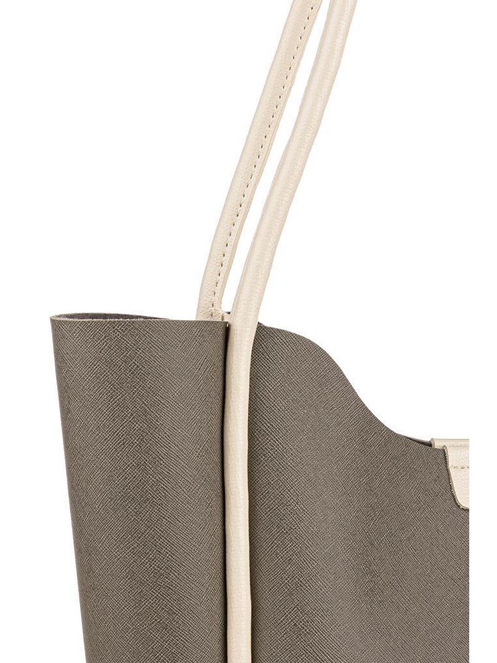 Gri Tote Büyük Boy Kadın El ve Omuz Çantası-2