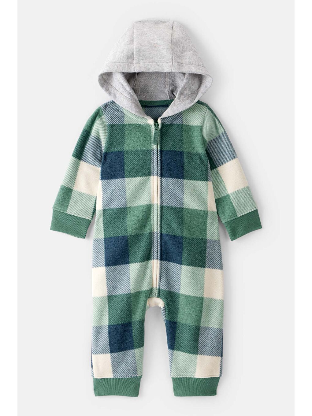 Erkek Bebek Lacivert Kapüşonlu Tulum-1