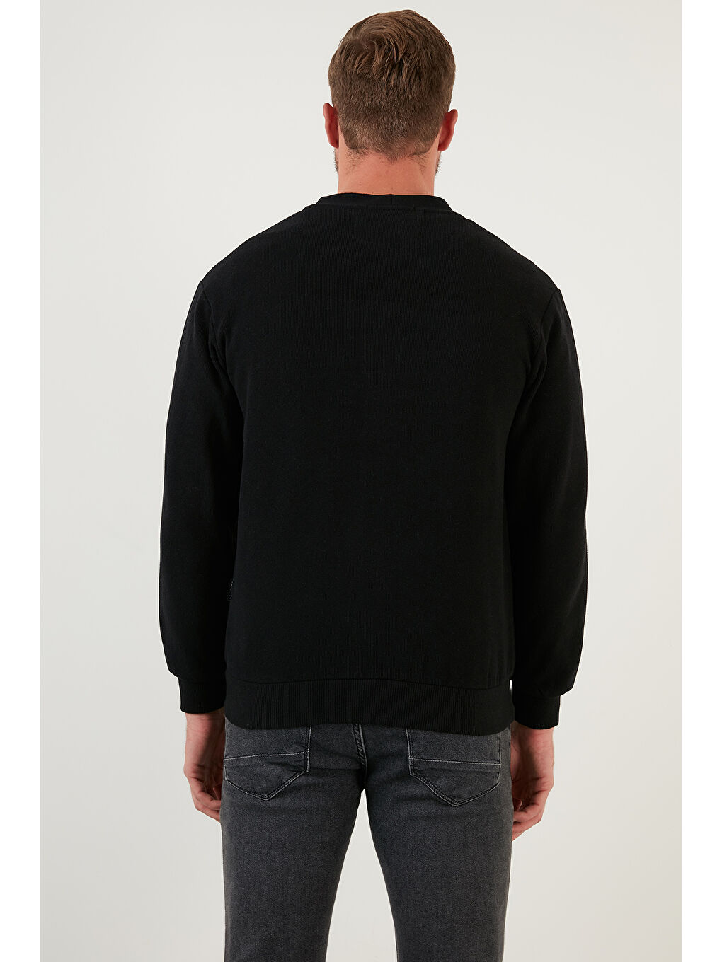 Siyah Pamuklu Regular Fit Düğmeli V Yaka 2'li Paket Hırka 456205S2-3