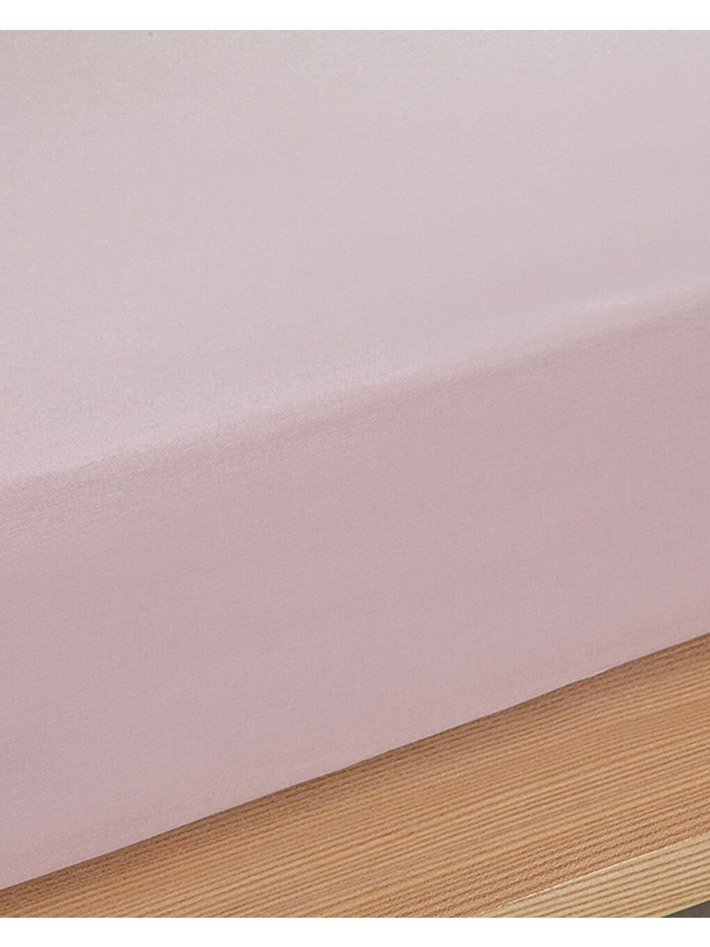 Düz Pamuklu Tek Kişilik Plus Lastikli Çarşaf Toz Pembe-1