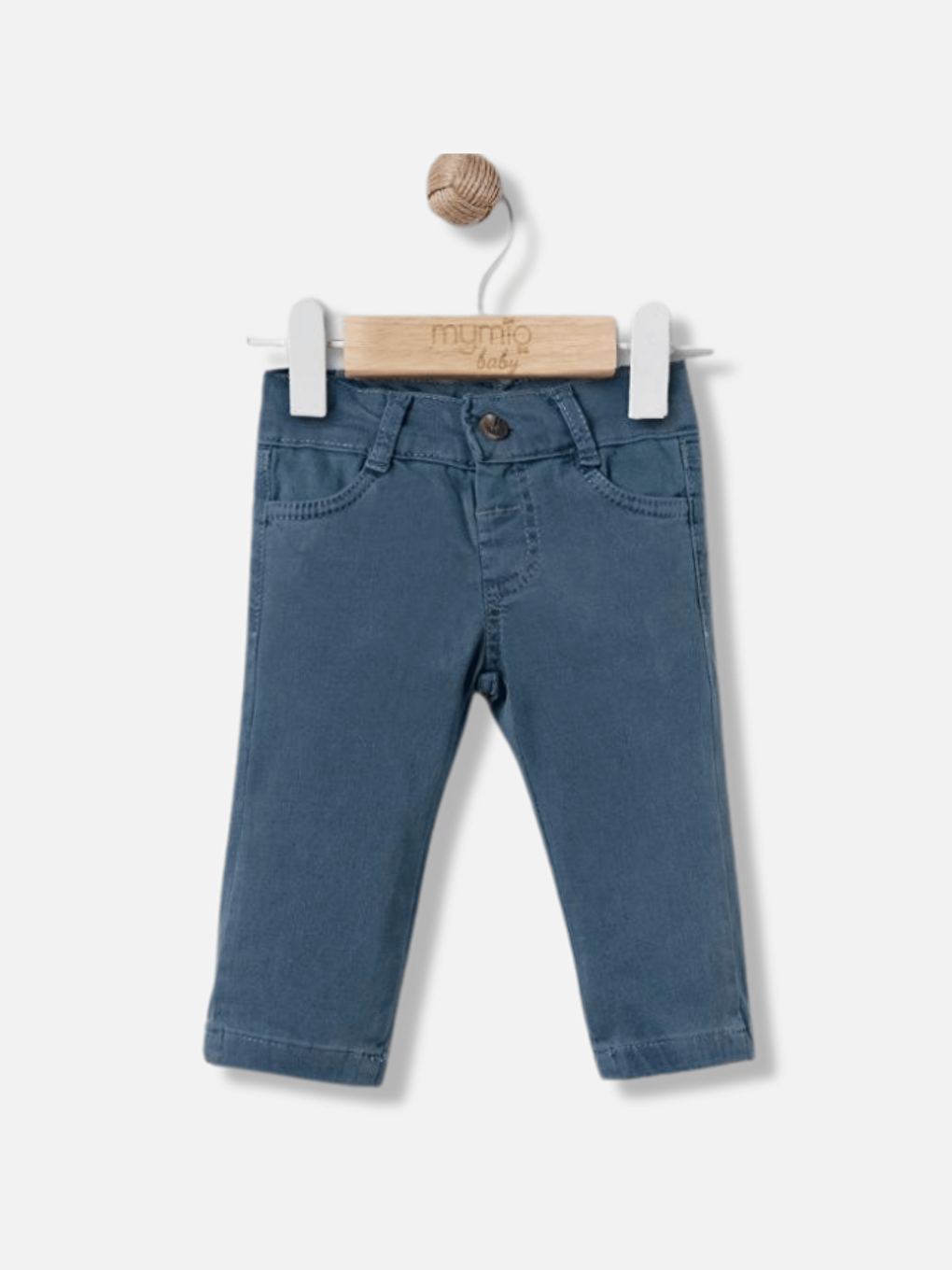 Mavi Müslin Gömlek Pantolon Uzun Kollu Tişört Erkek Bebek 3'lü Takım-2