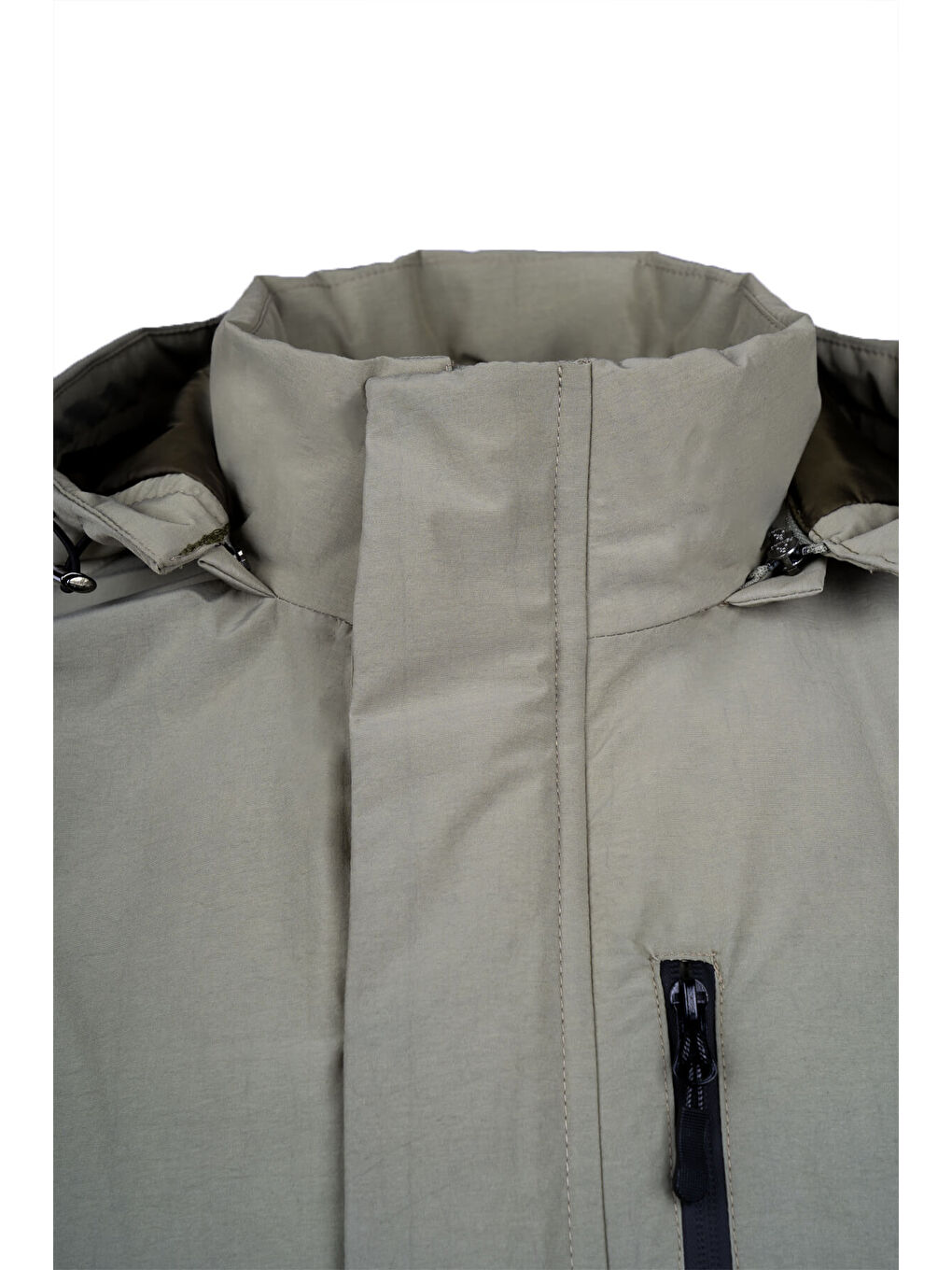 Yeşil Regular Fit Hakim Yaka Kapüşonlu Kaban-1