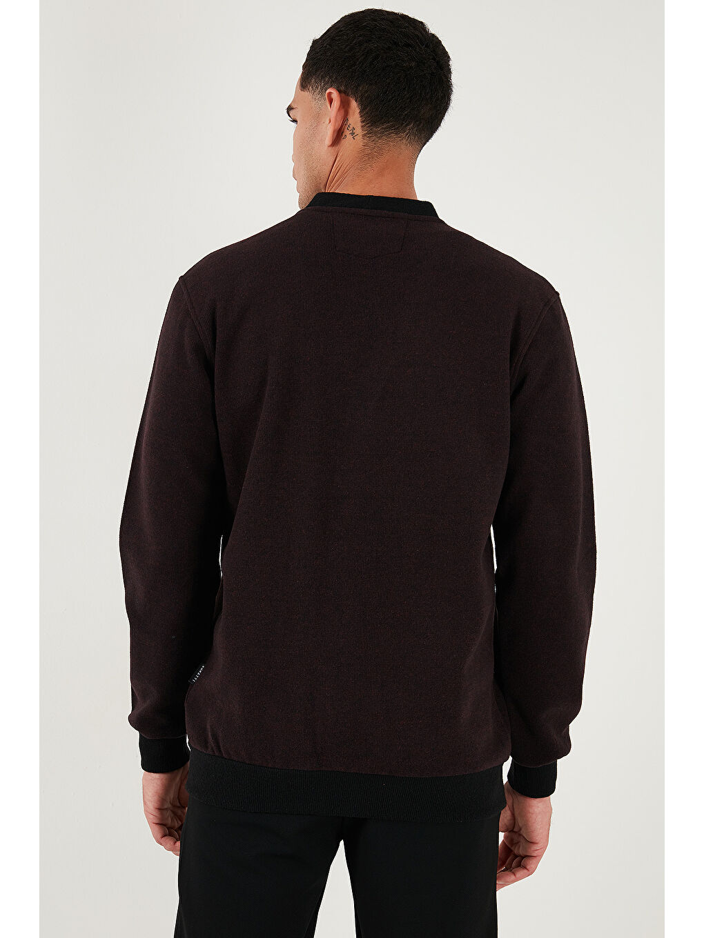 Bordo Pamuklu Regular Fit Düğmeli V Yaka 2'li Paket Hırka 456205S2-3