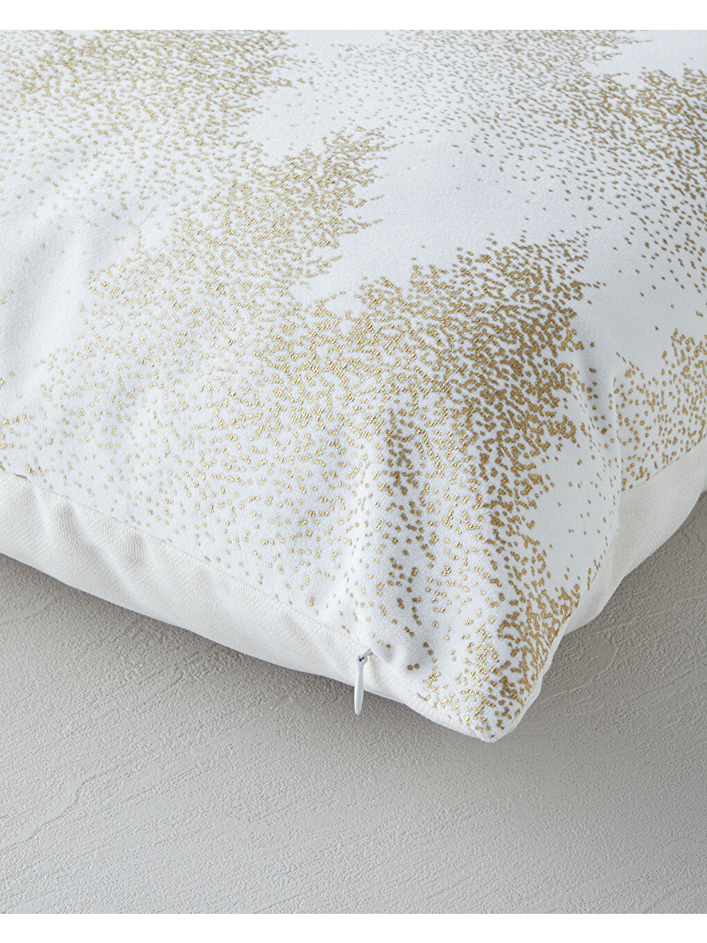 Everfest Varak Baskılı Kırlent Kılıfı 45x45 cm Ekru-1