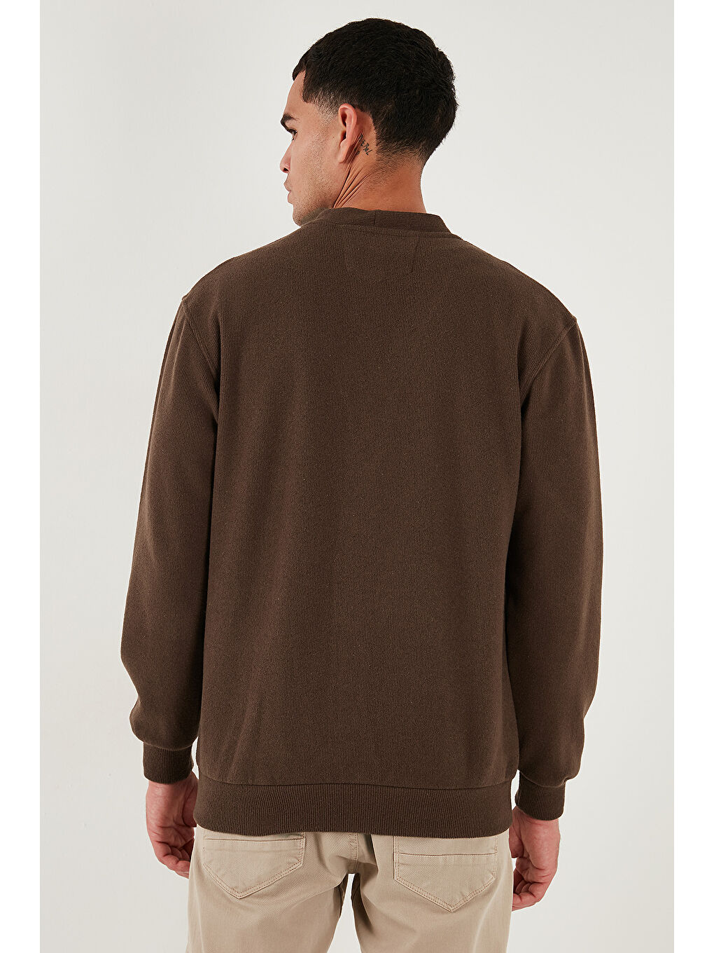 Bordo Pamuklu Regular Fit Düğmeli V Yaka 2'li Paket Hırka 456205S2-3