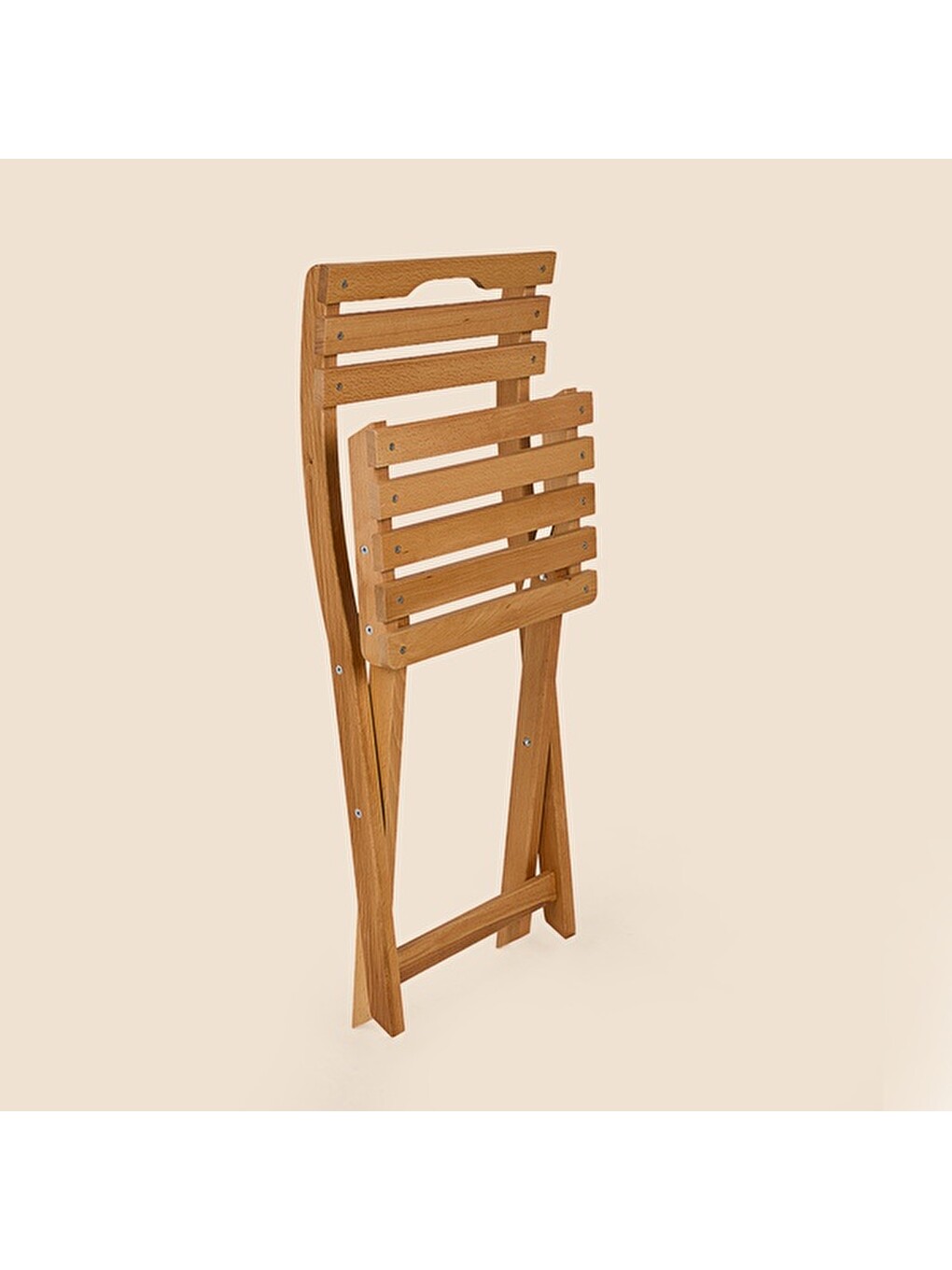 Kahverengi 4+1 Katlanır Kayın Ahşap Bistro Set - Meşe - 70x80 cm-1